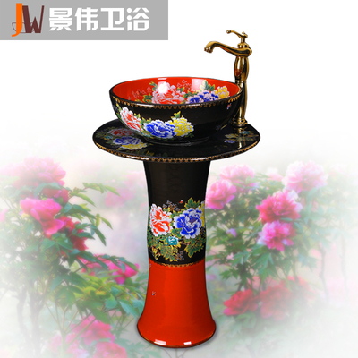 匠心獨運的浴室藝術 景偉景德鎮(zhèn)衛(wèi)浴手繪立柱盆JW-1017與實用主義之選